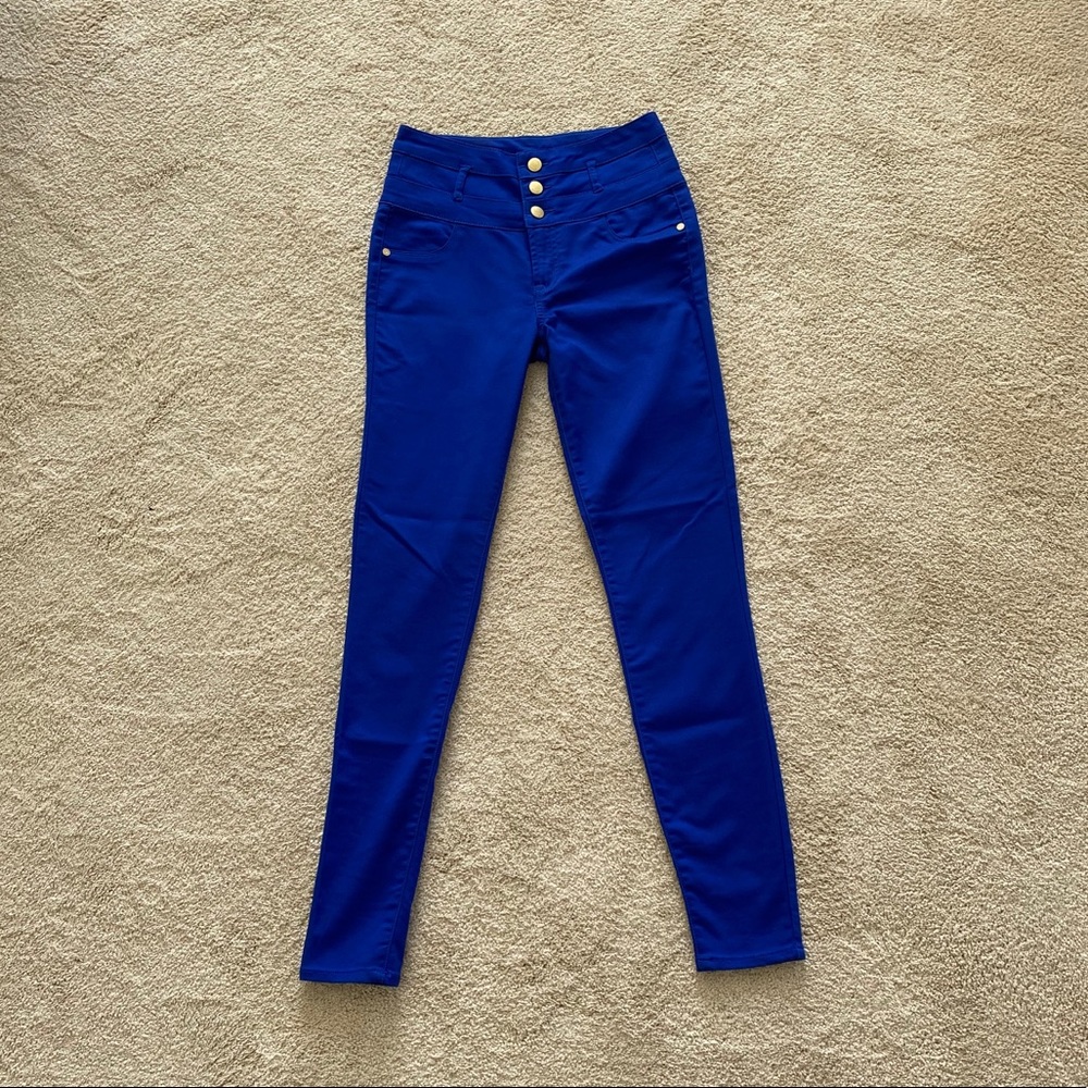 Refuge high-waisted super skinny blue pants sz 4